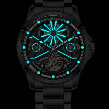 Men's & Women's Vintage Automatic Mechanical Watch with Stainless Steel Case &, Multi-Dial Chronograph