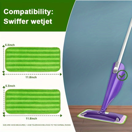 Mop Pads Reusable, Strong Absorption, Pet Hair Pickup, Dust and Dirt Grips, Cleaning Accessories, 2 Pack