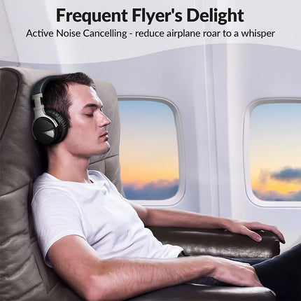 Active Noise Cancelling Wireless Headphones, 30H Playtime, with Microphone,
