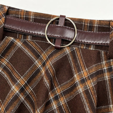 Elegant Plaid Skirt Fashionable Simple Design for Fall/Winter