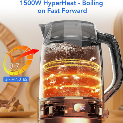 Electric Kettle with Precise Temp Control, Hot Water Kettle, 304 Food-Grade SS & Borosilicate Glass