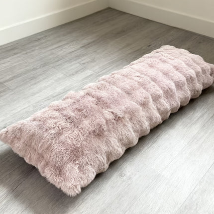 One High-End Encrypted Rabbit Fur Faux Long Strip Body Pillow with Zipper Closure Plush, Fluffy, Washable,