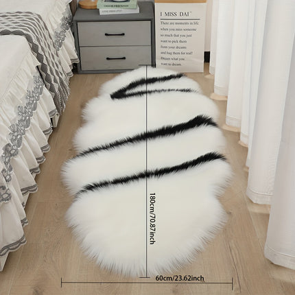 [1pc Ultra Soft Faux Fur Area Rug] 1pc Ultra Soft Faux Fur Area Rug, Handmade Polyester Suede Carpet