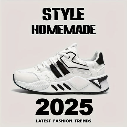 Sneakers, Men's Fashionable Thick-soled Shoes, Anti-slip Lace-up Low-top Running Shoes,