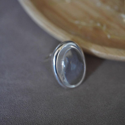 Crystal Ring  Versatile And Niche Design Transparent Water-drop Ring For Women