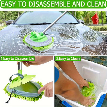 47.5" Long Handle Car Wash Brush Mop Kit for Washing, Detailing, and Cleaning Automotive