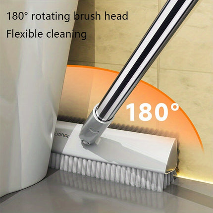 Cleaning Brush with 180° Swivel Head & V-Shaped Bristles Heavy-Duty Long Handle Grout Suitable for Bathroom, Kitchen,