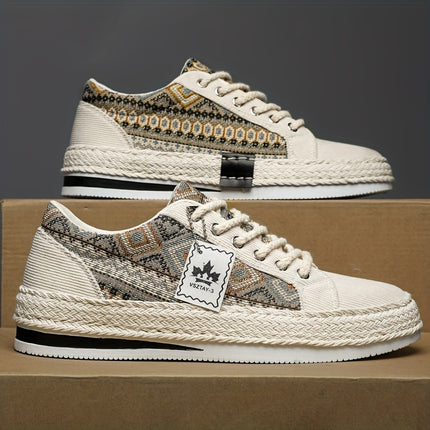 Men'S Breathable Casual Sneakers - Lightweight Summer Shoes with Lace-Up Closure, Non-Slip Rubber Sole