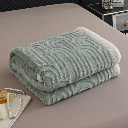 Green/Dark Grey/Coffee/Beige, Bed And Sofa Dual-Purpose Winter Blanket, Comfortable Soft