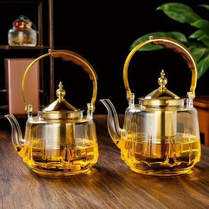 High-Borosilicate Glass Tea Kettle & Hot Water Boiler - Heat-Resistant Suitable for /Electric Stoves