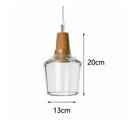 Modern Led Glass Pendant Light Fixture With Wood Vintage Rustic Hanging Lamp For Cafe Bar Restaurant Home Deco Loft Lighting