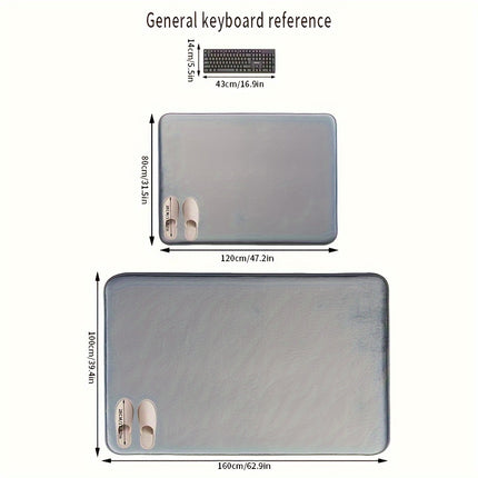 25D Density Sponge, 1pc Plain Flannel Super Absorbent Bath Mat, Non-Slip Floor Mat, Ultra Soft