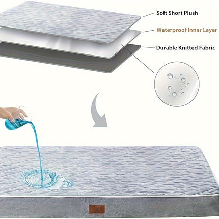 Dog Beds For Large Dogs, Dog Bed With Plush Egg Foam Support And Non-Slip Bottom, Waterproof And Machine Washable Removable Pet Bed Cover Christmas Gift