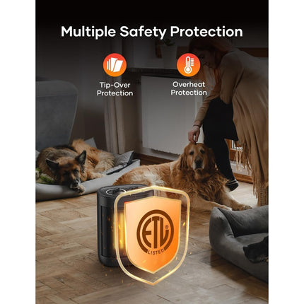 Small Space Heaters with Overheating & Tip-Over Protection,