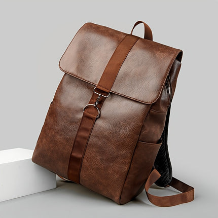 Solid Color Large Capacity Men'S Business Casual Retro Commuting Travel Bag, Laptop Bag,