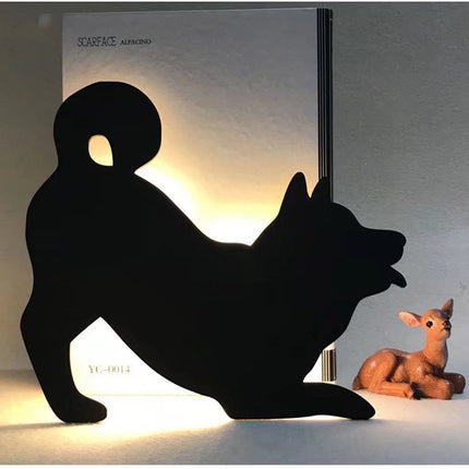 LED Animal Dog Cat Night Light Kitten Smart Sound Sensor Control Wall Lamp Home Corridor Balcony Night Lamp Baby Kids Sleep Lamp