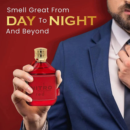 Dumont Nitro Red Eau De Parfum for Men 3.4 Oz - Fruit, Woody, Floral & Masculine Fragrance