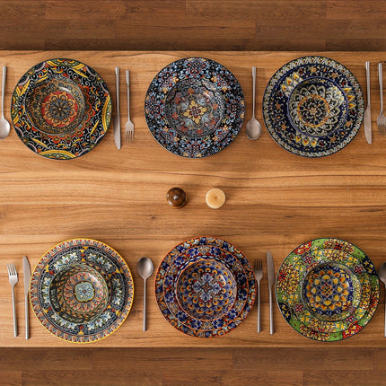 18pcs Dinner Sets for 6 People, Dinner Sets, Dinnerware Dish Set with Dinner Plate, Dessert Plate And Cereal Bowl,