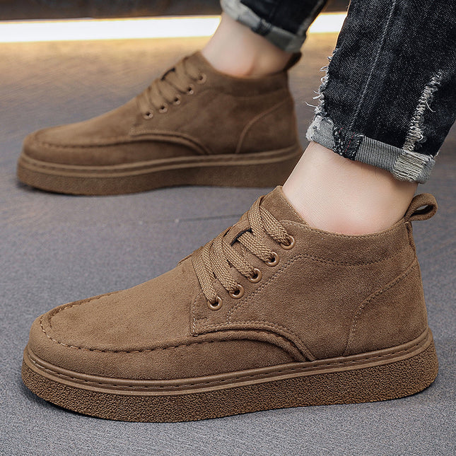 Men's British Retro s - PU Upper & Rubber Sole Lace-Up Short Boots, Round Toe All