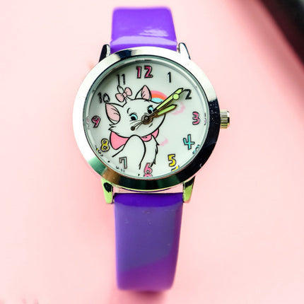 Cute cat luminous pointer strap watch