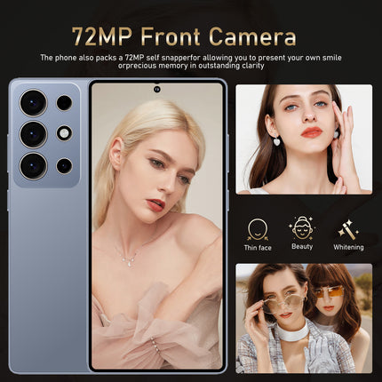 Premium Unlocked 5G Android 12 Smartphone 2025 8GB RAM + 256GB, 6.8" HD Display, 72MP+108MP Dual Camera