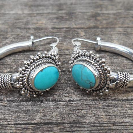 Bohemian Vintage Turquoise Earrings For European And American Ladies