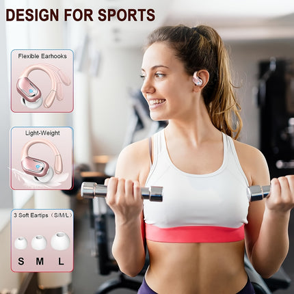Wireless Earbuds For Running Sports, Wireless Earphones Sports with Earhooks, LED Display,