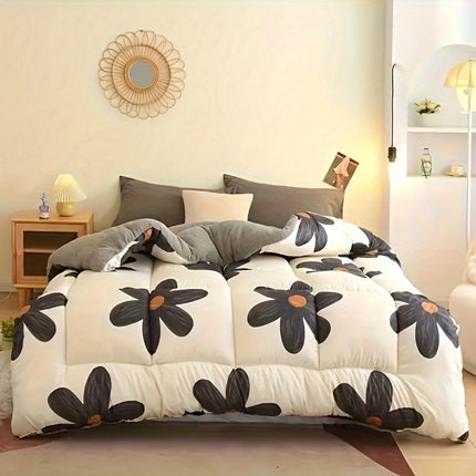 1pc Cozy Winter Quilt with Geometric Pattern - Soft & Warm Double-Sided Polyester
