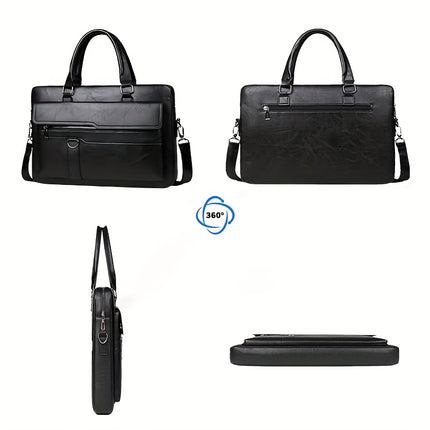 Men'S Briefcase, High-End Shoulder Bag, Stylish Crossbody Computer Bag, Large Capacity Document Bag