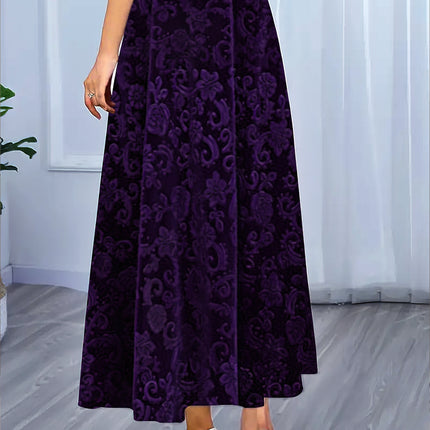 Floral Pattern High Waist Skirt, Elegant A-line Skirt, Women's Clothing