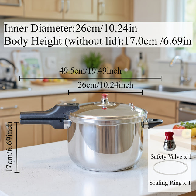 Stainless Steel Pressure Cooker, High-Quality Design for Safe Cooking, Large Capacity Quick Cooker
