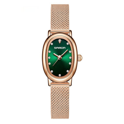 Women's European And American Watch Quartz Leather Steel Belt Waterproof