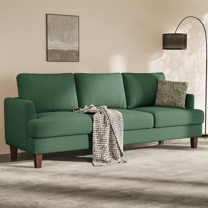 3-Seater Sofa  Modern Grey Memory Foam Sofa with Deep Seat and Armrests, Comfortable