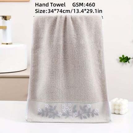 3-Pack Luxurious Cotton Hand Towels, 34.04 x 73.91 cm, 460 GSM, Modern Leaf Pattern