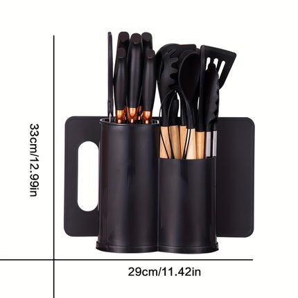 19pcs Modern Black Kitchen Knife & Cuisine Set  Professional Blade Collection with Ergonomic