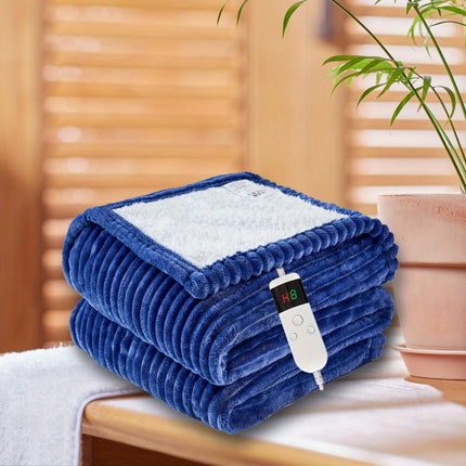 Electric Heated Throw Blanket - Soft Flannel Heating Bedspread with 10 Heat Settings,