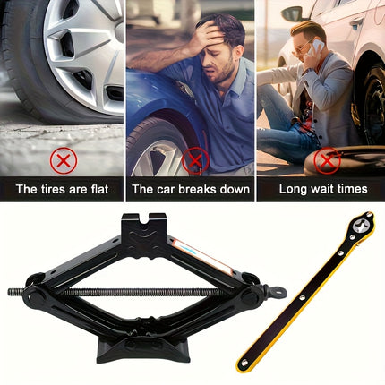 1.5T Jack with Wrench Set, Car Maintenance On-Board Tool, Effortless Tire Changing Artifact