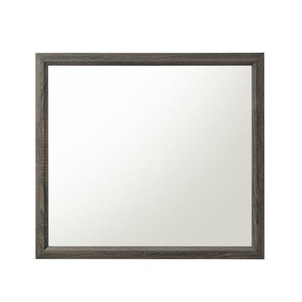 35" Gray Wood Framed Accent Mirror