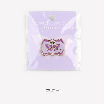 Metal Emblem Flower And Dream Tour Retro Girl Breastpin