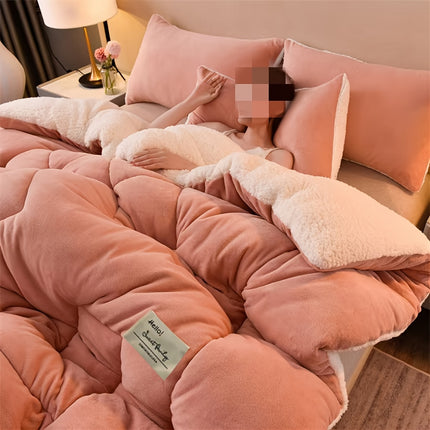 1pc Reversible Milk Fleece Sherpa Winter Comforter