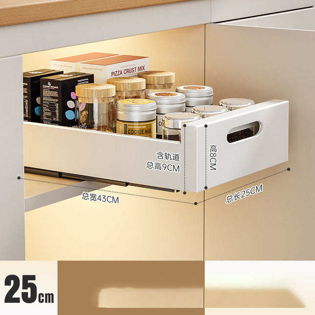 Kitchen Pull-out Drawer Dish Rack Kitchen Storage Sliding Bowls Dishes Drainer Storage Rack Sink Cabinet Tableware Organizer