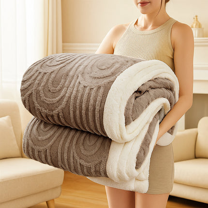Green/Dark Grey/Coffee/Beige, Bed And Sofa Dual-Purpose Winter Blanket, Comfortable Soft