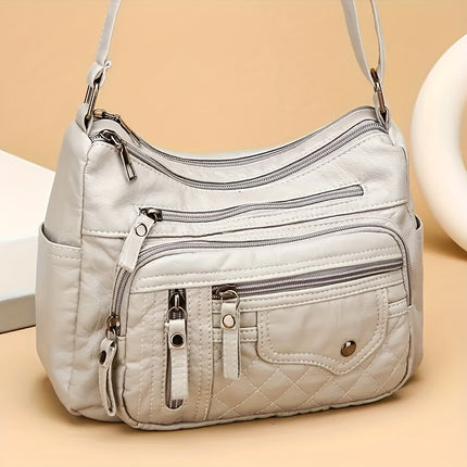 Fashionable Large Capacity PU Shoulder Bag Multifunctional Crossbody Bag
