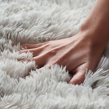 A 0.6MM High-Density Rebound Sponge Material, One Gray Tie-Dye Fluffy Soft Living Room Carpet,