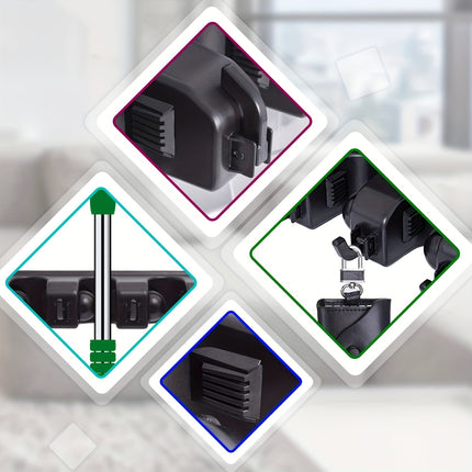 1pc Multi-Use Magic Mop and Broom Holder with Hanging Hooks - Space-Saving