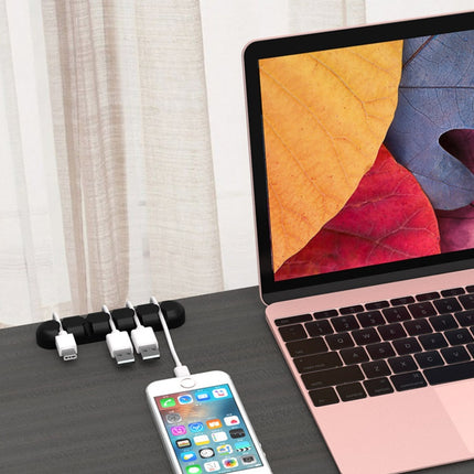 Desktop data cable storage finishing multi-card position buckle silicone paste mobile phone charging line management line