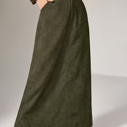 Plus Size, Plus Size Women's Autumn/Winter Corduroy A-Line Skirt