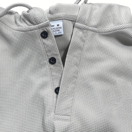 Men's Casual Sportswear Set - Hooded Long Sleeve Top & Joggers with Drawstring, Polyester Blend, Perfect for Spring/Fall Outdoor Activities