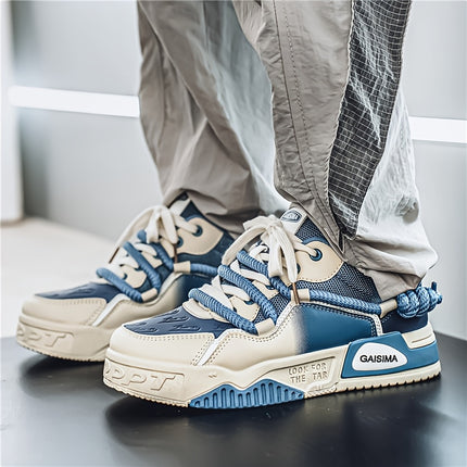 Men's Korean-style Low-top Lace-up Sneakers, Non-slip and Wear-resistant Sports Shoes,