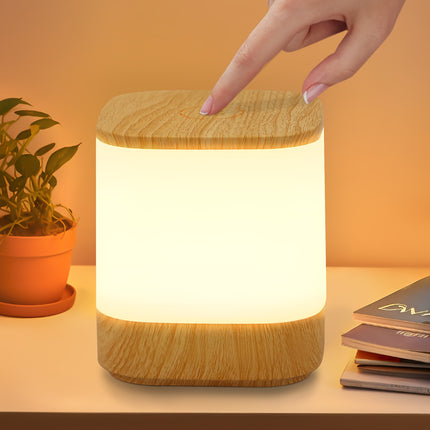 Wood Grain/White 1800/3600mAH LED Desk Lamp Office Lamp Touch Dimmable